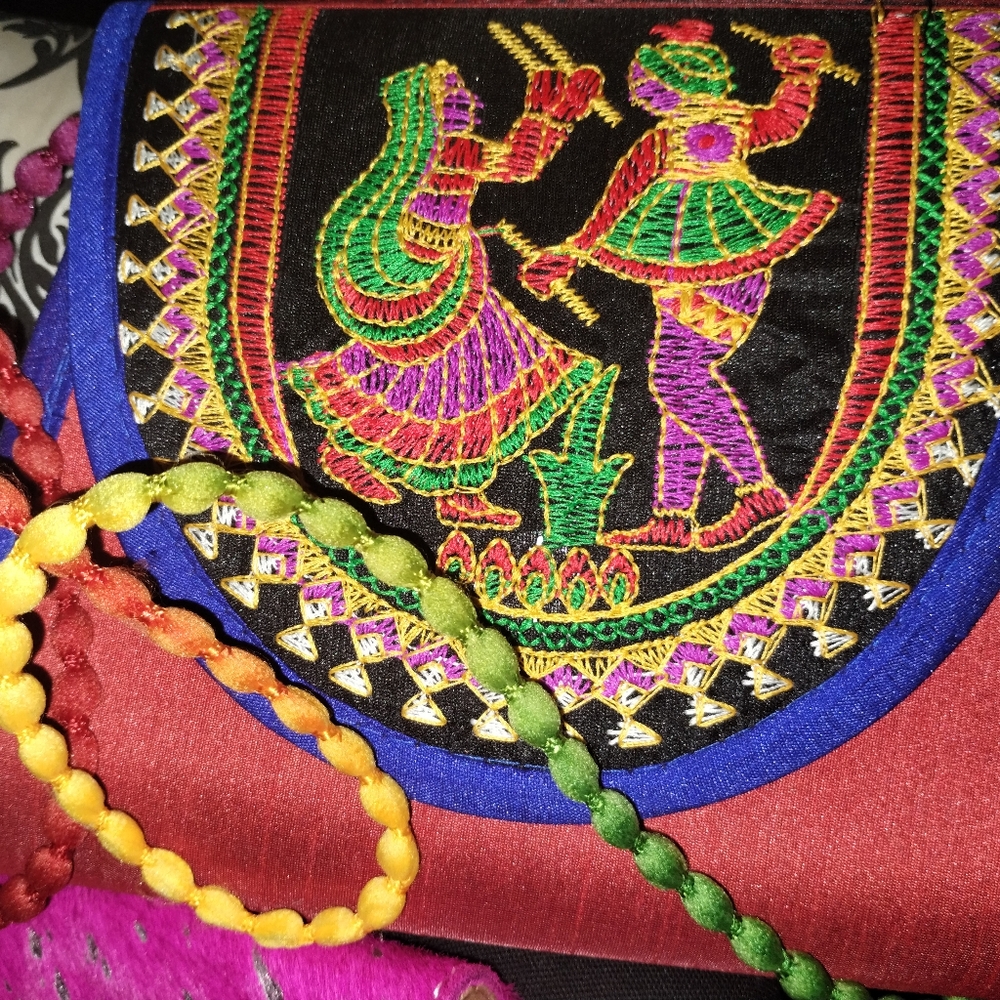 Embroidered Multicolor Women's Bag